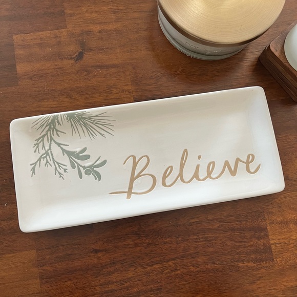 Holiday Platter. “Believe” NWOT - Picture 1 of 4